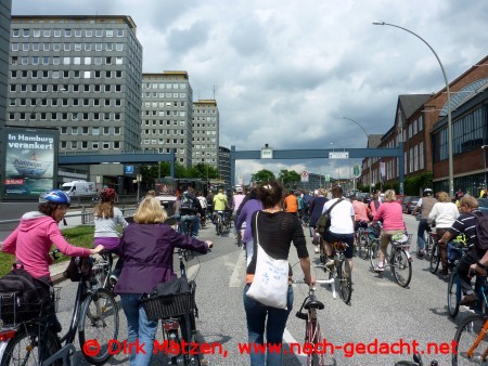 Fahrrad Sternfahrt Hamburg, Fahrradstau