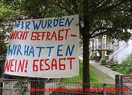 Hamburg Karolinenviertel, Plakat Wir wurden nicht gefragt