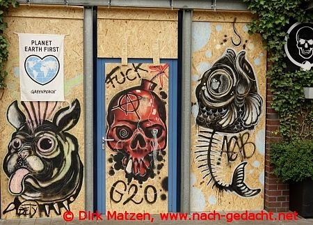 Hamburg Karolinenviertel, Tattoo Piercing Jungbluth beim G20