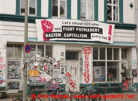 Hamburg Karolinenviertel, Info-Laden Schwarzmarkt beim G20-Gipfel