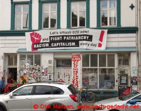 Hamburg Karolinenviertel, Info-Laden Schwarzmarkt nach dem G20