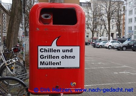 Hamburg Mülleimer-Sprüche, Chillen und Grillen ohne Müllen