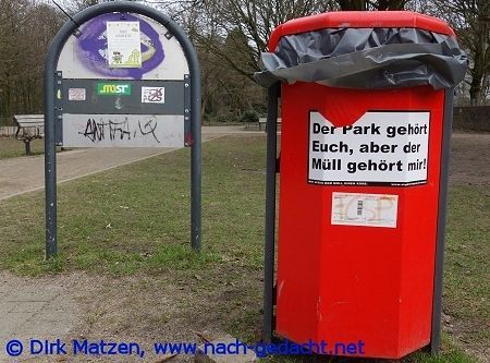 Hamburg Mlleimer-Sprche, Der Park gehrt Euch aber der Mll gehrt mir