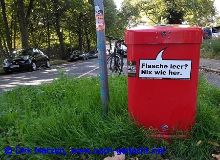 Hamburg Mlleimer-Sprche, Flasche leer, nix wie her