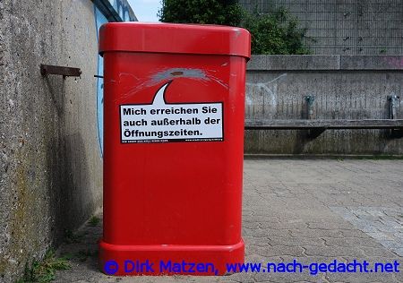 Hamburg Mülleimer-Sprüche, Mich erreichen Sie auch außerhalb der Öffnungszeiten