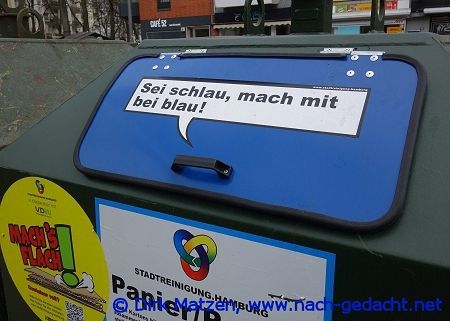 Hamburg Mülleimer-Sprüche, Seri schlau mach mit bei blau
