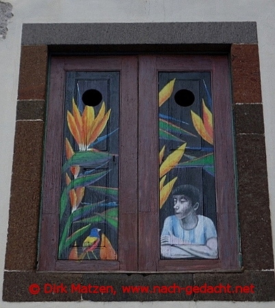 Funchal, Rua Don Carlos I 19, bemaltes Fenster