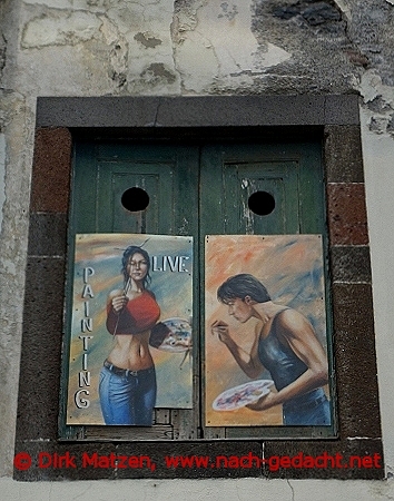 Funchal, Rua Don Carlos I 19, bemaltes Fenster