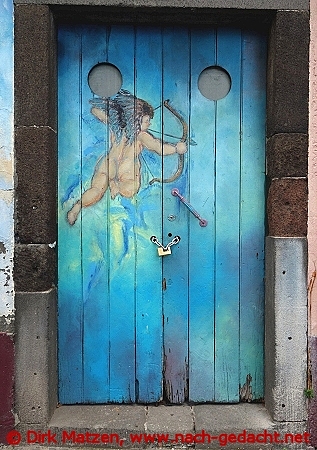 Funchal, Rua Don Carlos I 19, bemalte Tr