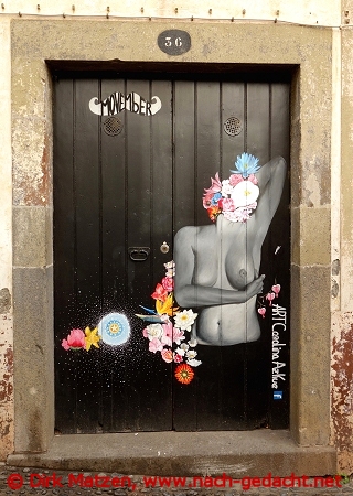 Funchal, Rua dos Barreiros 36, bemalte Tr