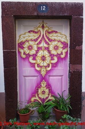 Funchal, Rua Porto do So Tiago 12, bemalte Tr