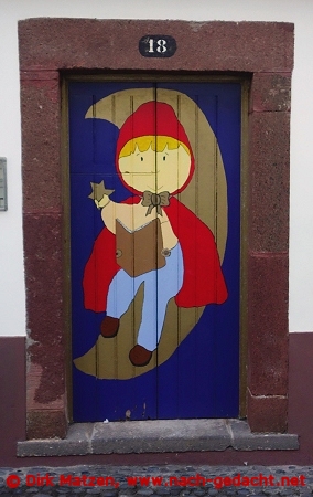 Funchal, Rua Porto do So Tiago 18, bemalte Tr
