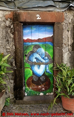 Funchal, Rua Porto do So Tiago 2, bemalte Tr