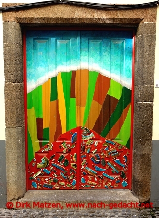 Funchal, Rua Santa Maria 102, bemalte Tür