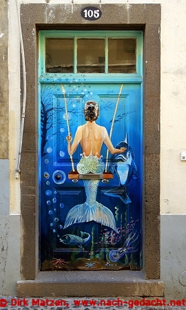 Funchal, Rua Santa Maria 105, bemalte Tür
