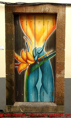 Funchal, Rua Santa Maria 106, bemalte Tr