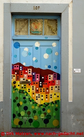 Funchal, Rua Santa Maria 107, bemalte Tür