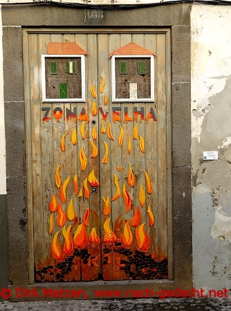 Funchal, Rua Santa Maria 108, bemalte Tür