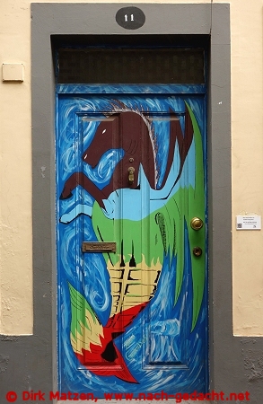 Funchal, Rua Santa Maria 11, bemalte Tür