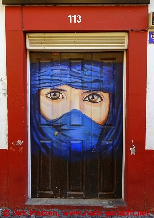 Funchal, Rua Santa Maria 113, bemalte Tür