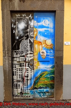 Funchal, Rua Santa Maria 116, bemalte Tr