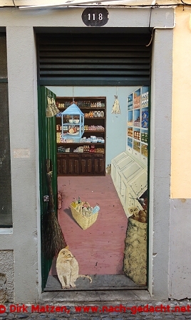 Funchal, Rua Santa Maria 118, bemalte Tür