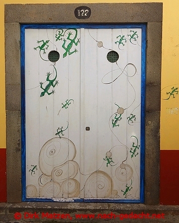 Funchal, Rua Santa Maria 122, bemalte Tür