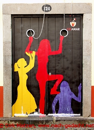 Funchal, Rua Santa Maria 124, bemalte Tr