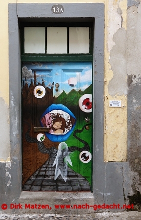 Funchal, Rua Santa Maria 13a, bemalte Tür