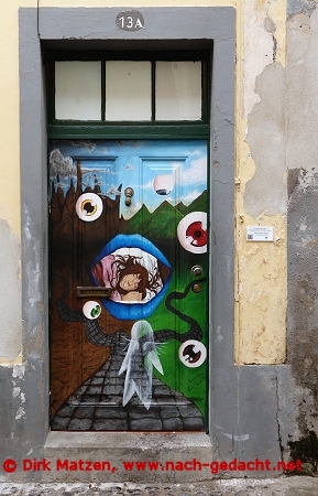 Funchal, Rua Santa Maria 13a, bemalte Tr