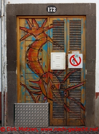 Funchal, Rua Santa Maria 172, bemalte Tür