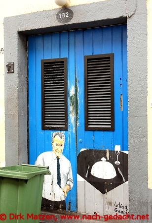 Funchal, Rua Santa Maria 182, bemalte Tür