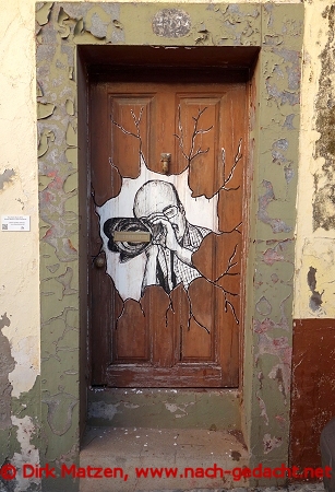 Funchal, Rua Santa Maria 257a, bemalte Tr