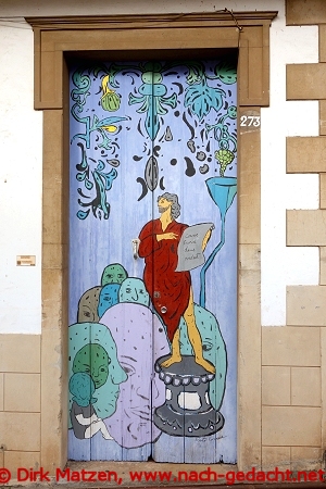 Funchal, Rua Santa Maria 273, bemalte Tür