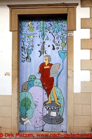 Funchal, Rua Santa Maria 273, bemalte Tr