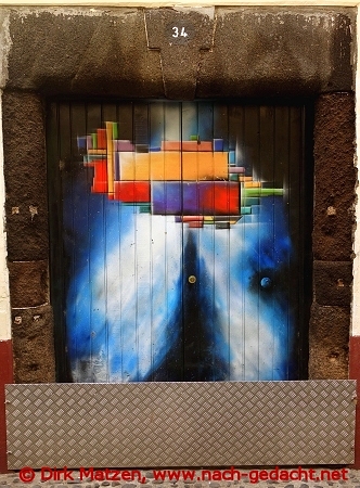 Funchal, Rua Santa Maria 34, bemalte Tr