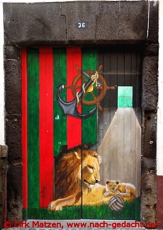 Funchal, Rua Santa Maria 36, bemalte Tür