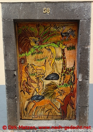 Funchal, Rua Santa Maria 58, bemalte Tür