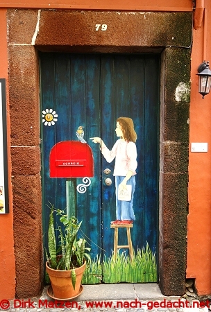 Funchal, Rua Santa Maria 79, bemalte Tür