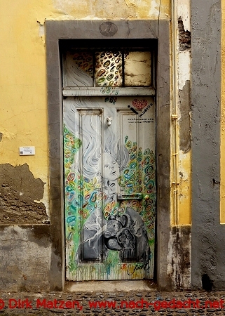 Funchal, Rua Santa Maria 7a, bemalte Tr