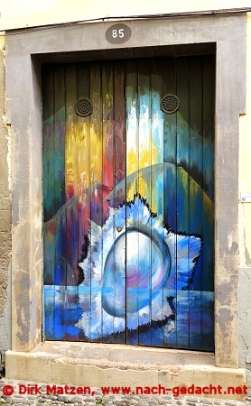 Funchal, Rua Santa Maria 85, bemalte Tr