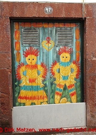 Funchal, Rua Santa Maria 97, bemalte Tr