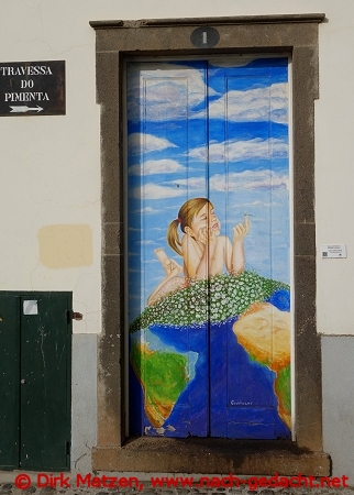 Funchal, Travessa do Pimenta 1, bemalte Tr