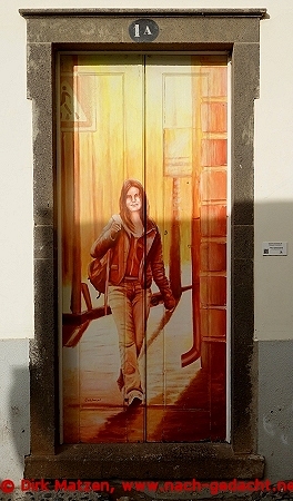 Funchal, Travessa do Pimenta 1a, bemalte Tr