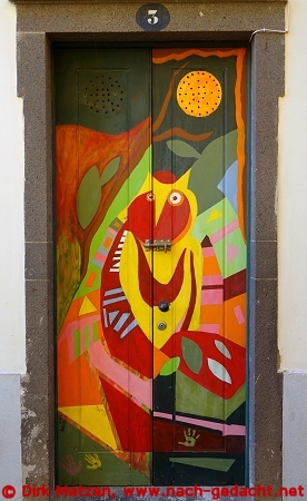 Funchal, Travessa do Pimenta 3, bemalte Tr