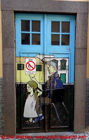 Funchal, Travessa Joo Caetano 5, bemalte Tr