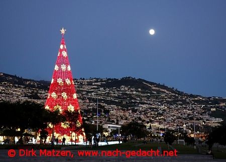 Funchal Weihnachtsbeleuchtung, Abendstimmung