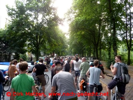 Critical Mass Hamburg Juli 2012, lange Fahrrad-Schlange