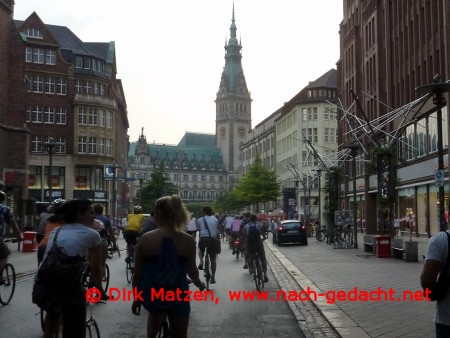 Critical Mass Hamburg Juli 2012, Anfahrt auf Rathaus