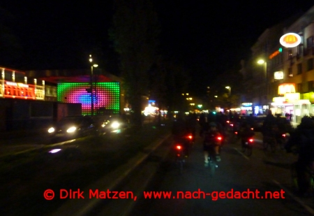 Critical Mass Hamburg Oktober 2012, Fahrt auf der Reeperbahn